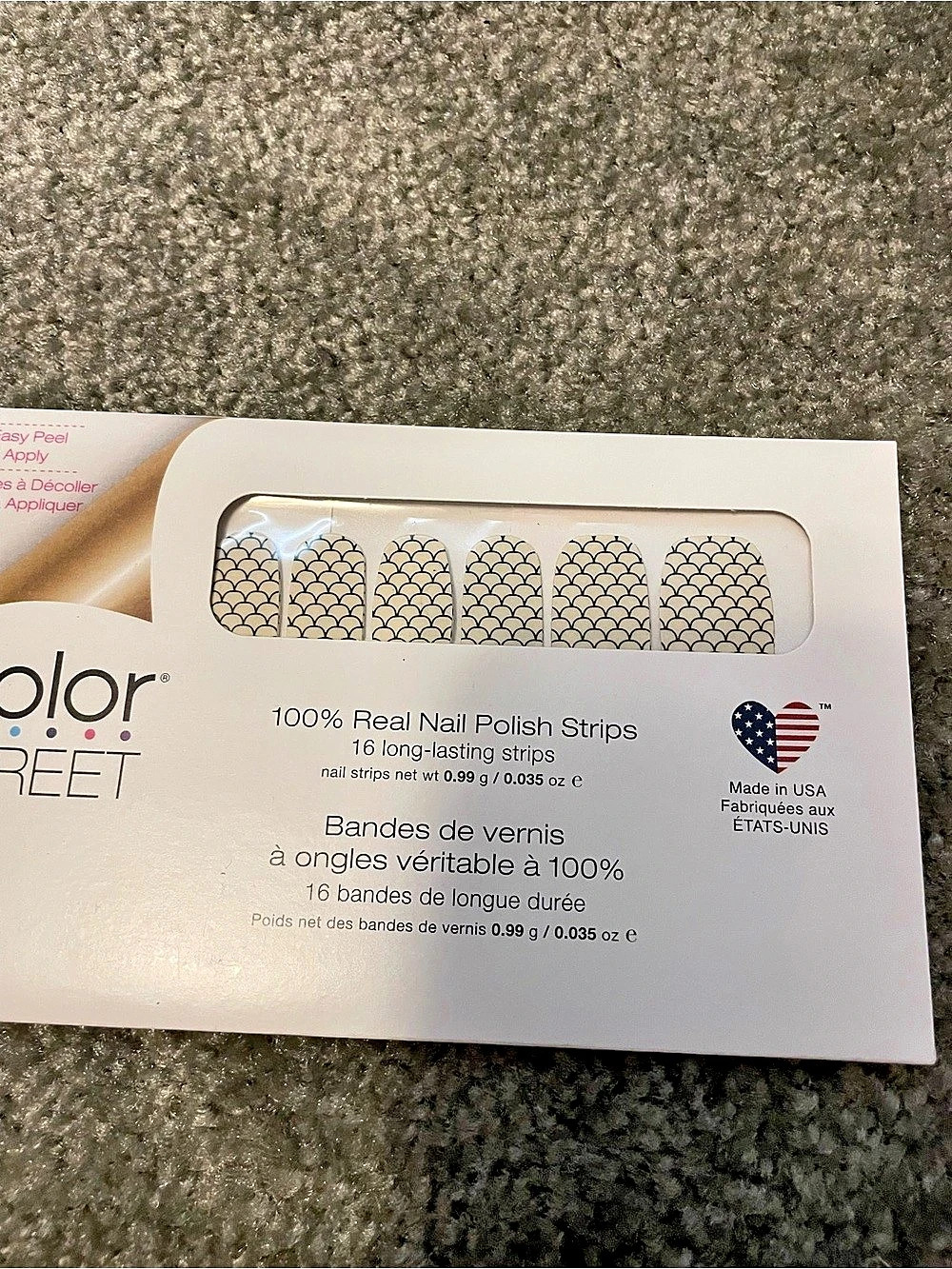 Color Street Mammadi You Look Real Nail Polish Strips Gray Black NWT